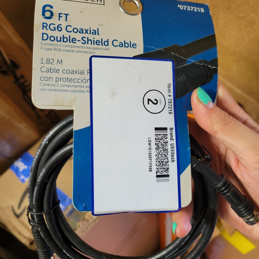 6ft RG6 Coaxial Double-Shield Cable - Black